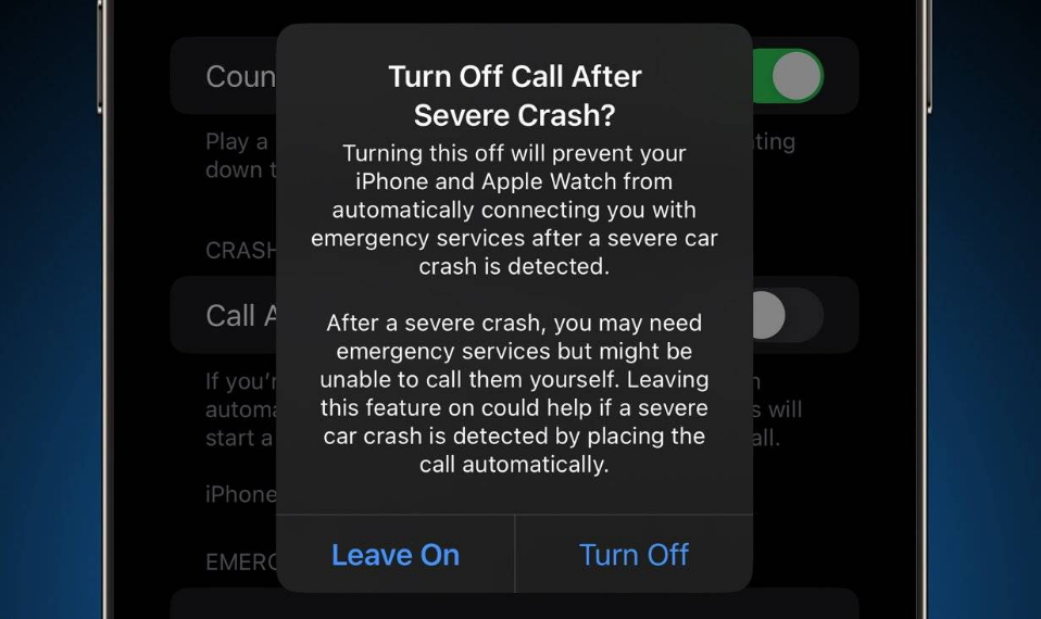 沧州苹果14维修分享 iPhone 14 和 Apple Watch 上关闭崩溃检测 